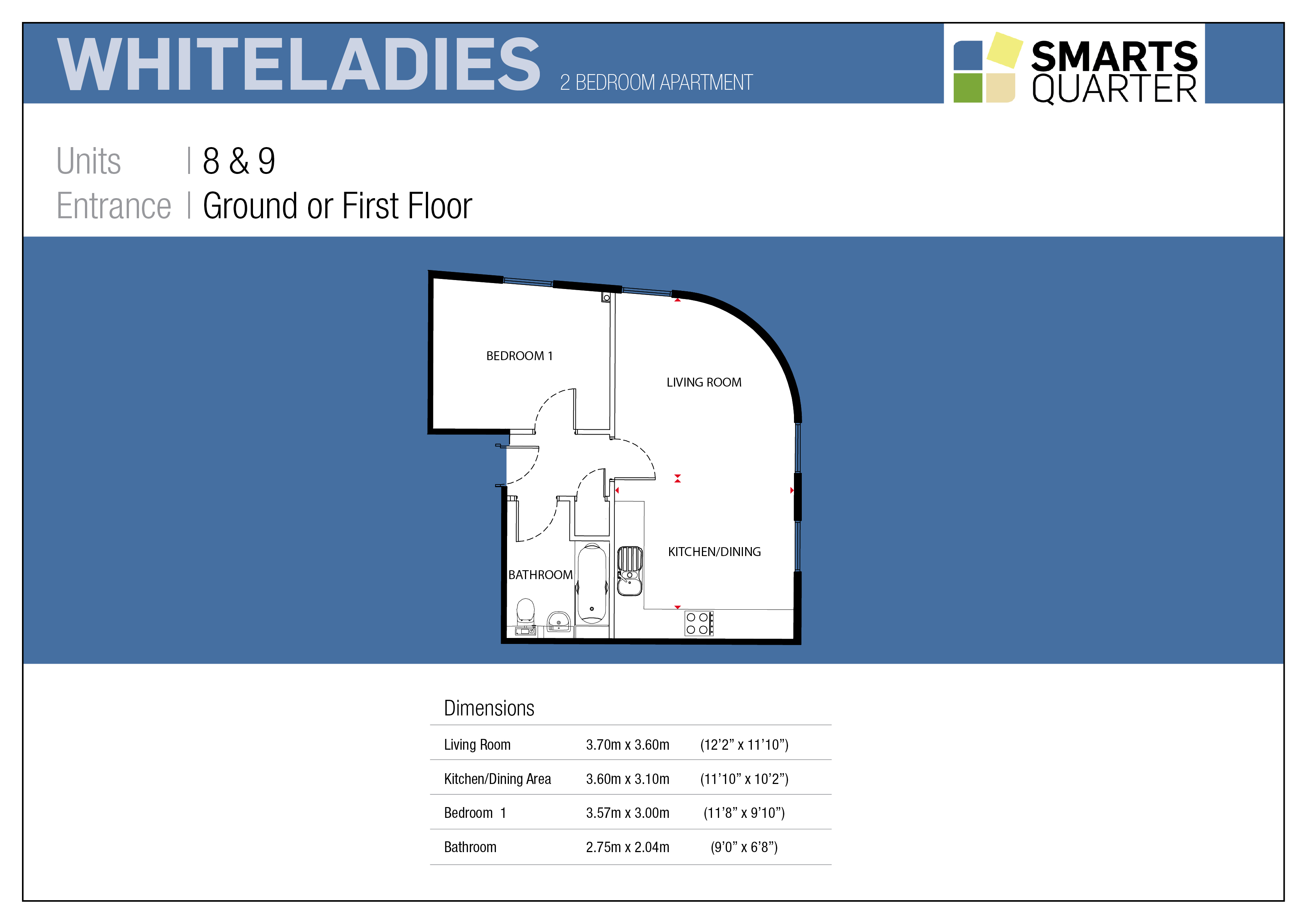 Whiteladies Apartment Floor Plan part of the New Smarts Quarter Development